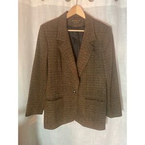 Wool Blazer Size 10 Collectible Gold by Giorgio‎ San Angelo Tweed Red Stripe